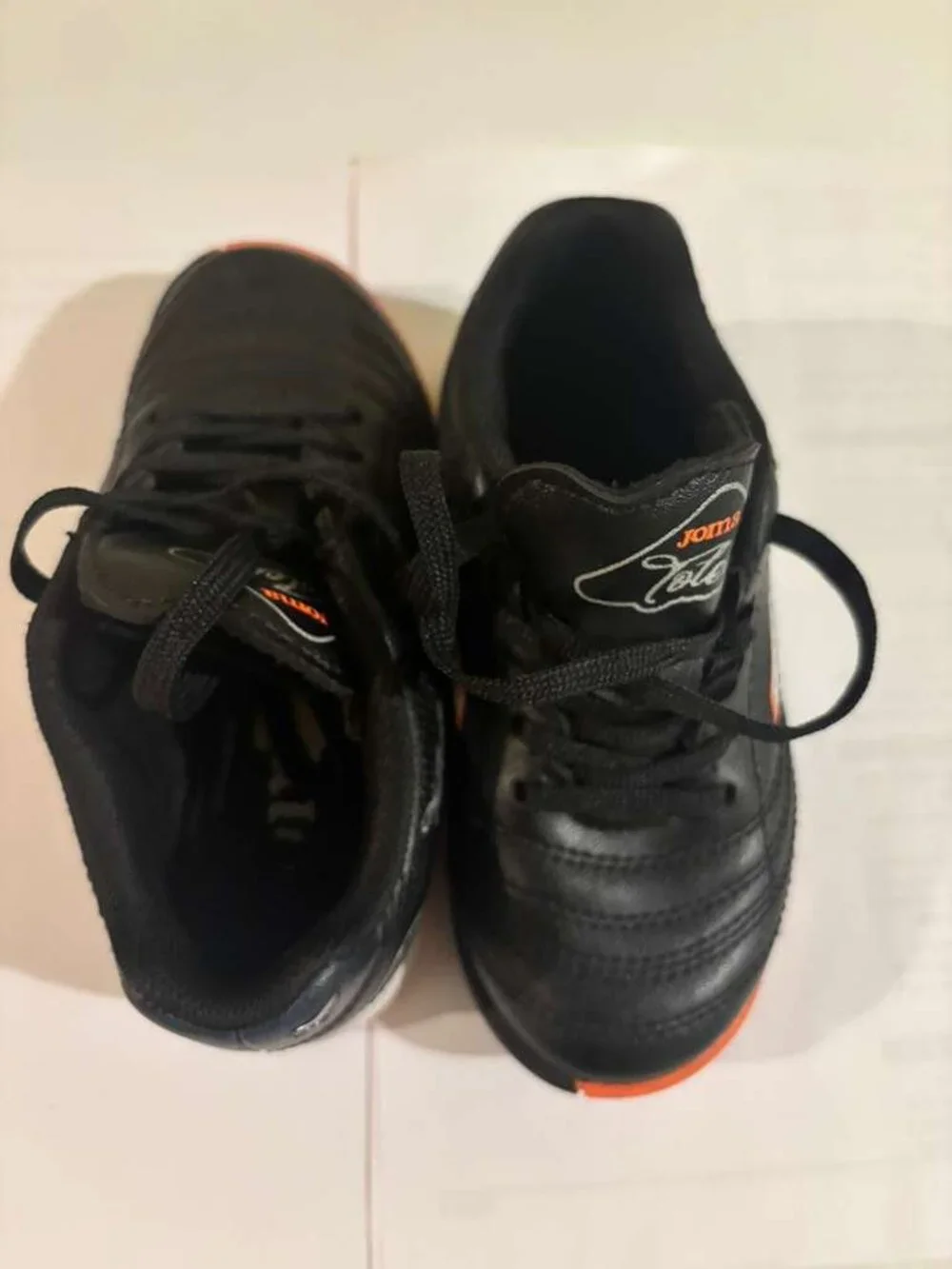 Joma Toledo Kids Soccer Shoes Black/Orange Synthetic Leather Turf Boots Size 9C